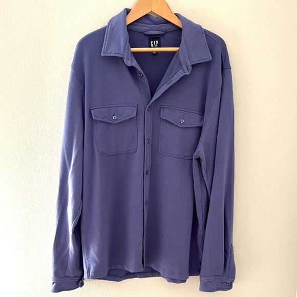 GAP Men’s Longsleeve Knit Jacket Relaxed Fit Collared Button Down Size XL - Picture 2 of 8
